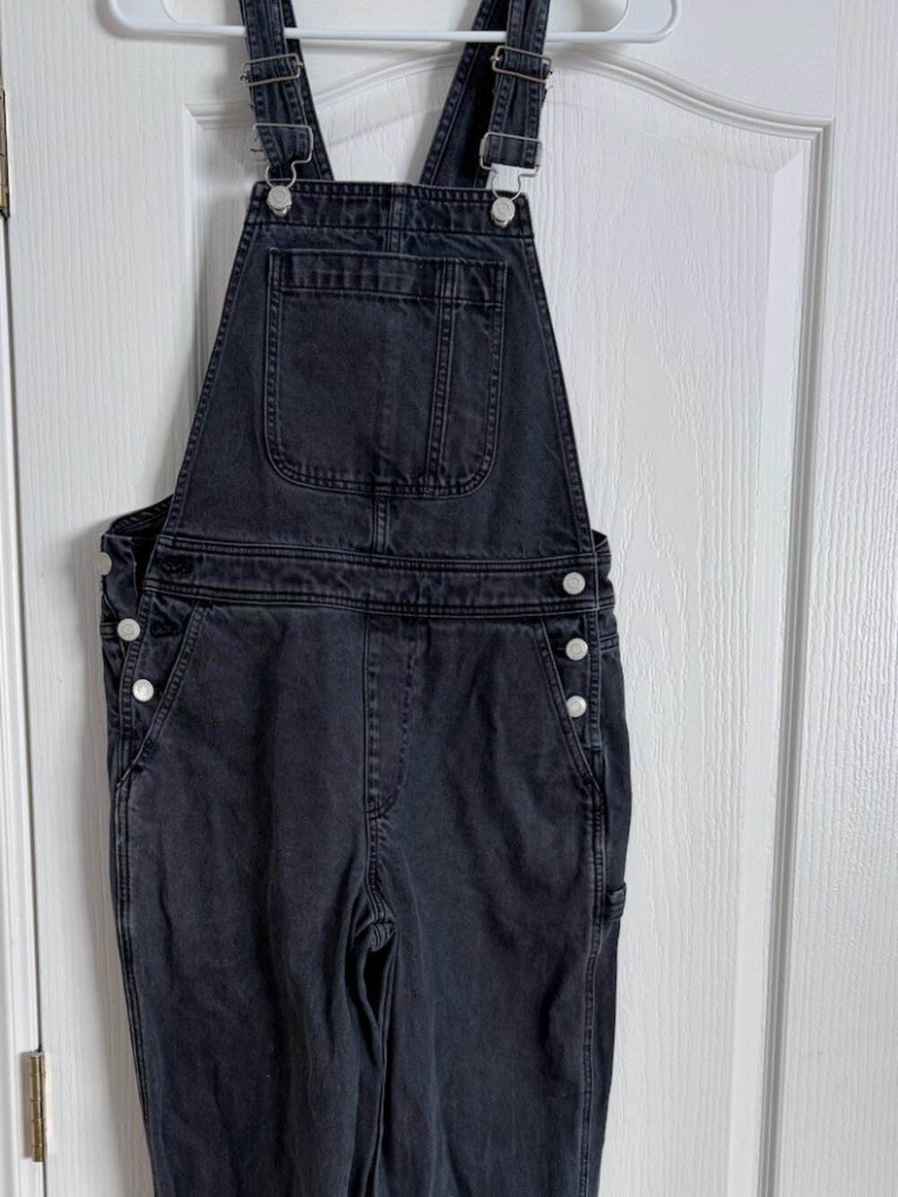 J.Crew Washed Black Denim Overalls Size Small Womens